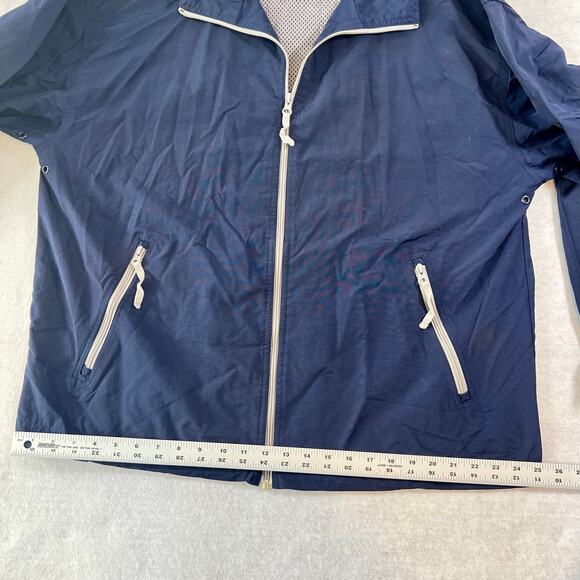 Full Zip Windbreaker Starter Men's L Mesh Lined Vented Jacket Navy Blue Pockets - Picture 8 of 12